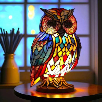 LED Owl Statue with Crystal Accent Light – Battery or USB Powered Animal Figurine for Indoor & Outdoor Decor