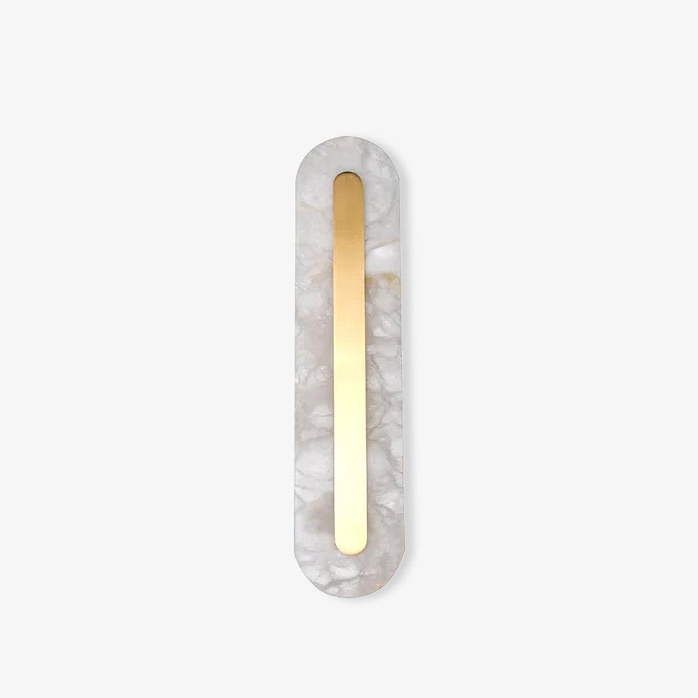 Alabaster Wall Sconce with Brass Accents – Modern LED Fixture for Living Room, Hallway & Bedroom