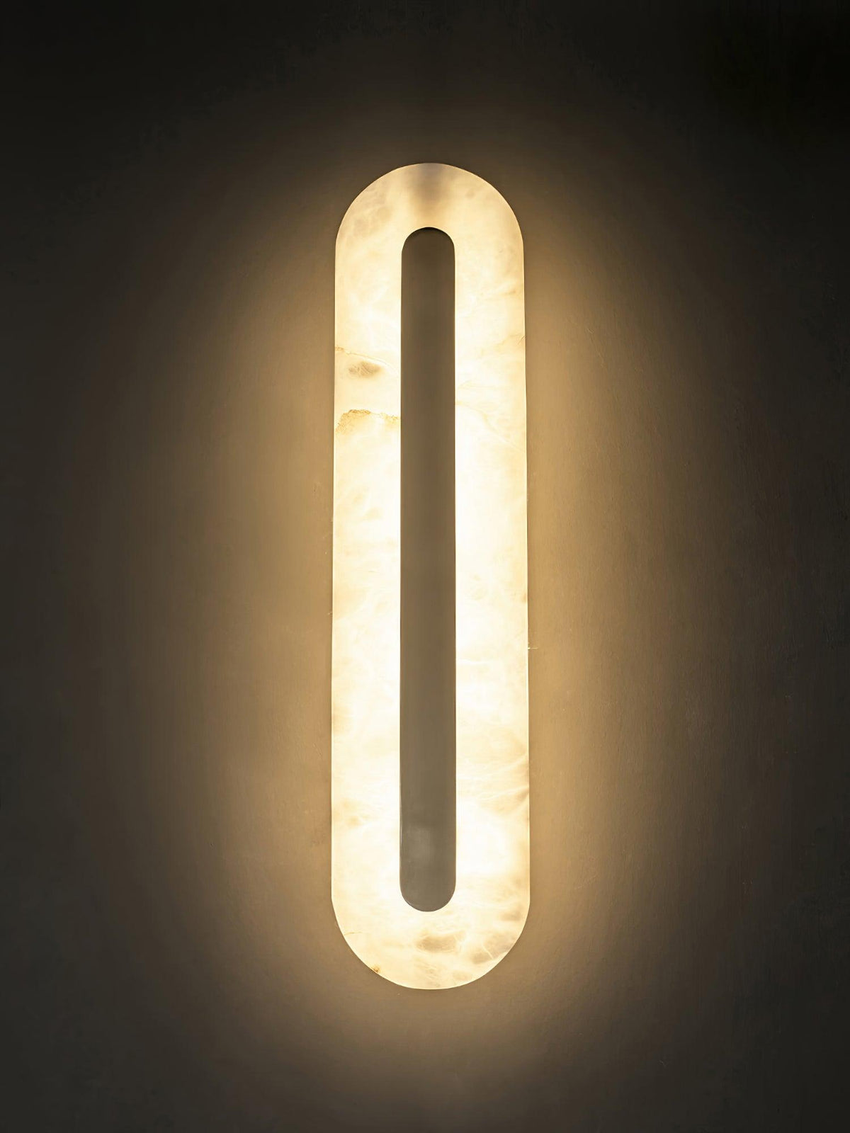 Alabaster Wall Sconce with Brass Accents – Modern LED Fixture for Living Room, Hallway & Bedroom