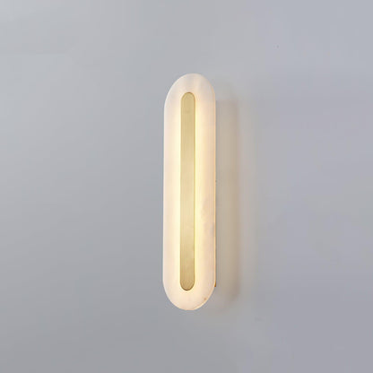 Alabaster Wall Sconce with Brass Accents – Modern LED Fixture for Living Room, Hallway & Bedroom