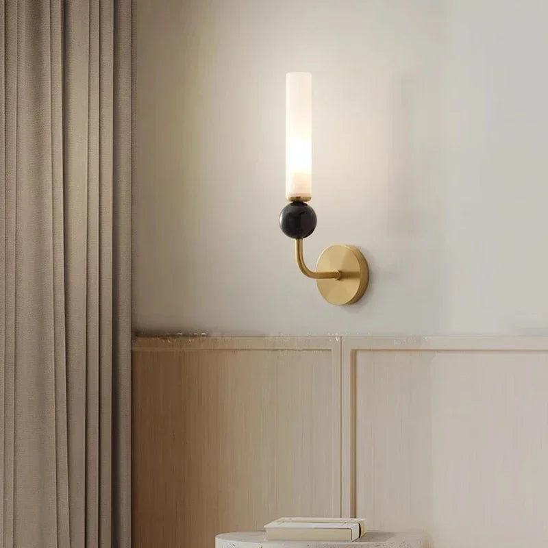 Marble Wall Lamp with Integrated LED – Minimalist Design for Modern Interiors