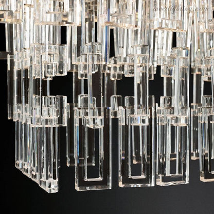 Five-Tier Crystal Chandelier 61 in Diameter 17-Light Statement Ceiling Fixture for Living Room Dining Room Foyer Entryway Hotel Lobby