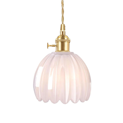 Hanging Glass Ceiling Fixture Floral Petal Shade 10 Inch E27 Socket Modern Kitchen Dining Room Overhead Lighting for Islands Counters Nooks