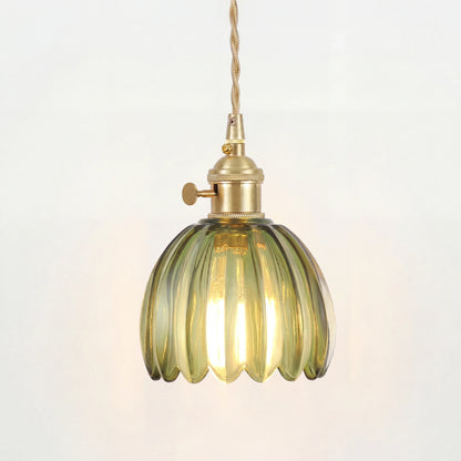 Hanging Glass Ceiling Fixture Floral Petal Shade 10 Inch E27 Socket Modern Kitchen Dining Room Overhead Lighting for Islands Counters Nooks