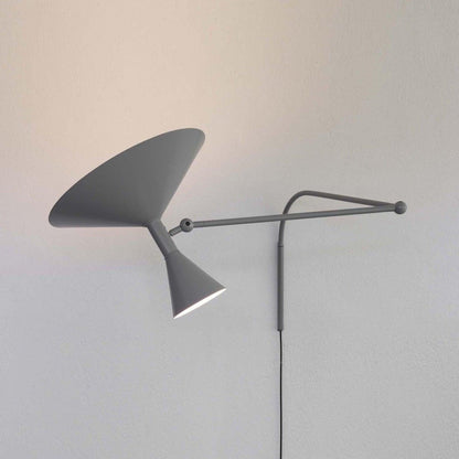 Swing Arm Wall Sconce with 18 in Adjustable Reach Plug-In Bedside Lamp for Reading Bedroom Office Task Lighting Metal Arm Mount Light Fixtur