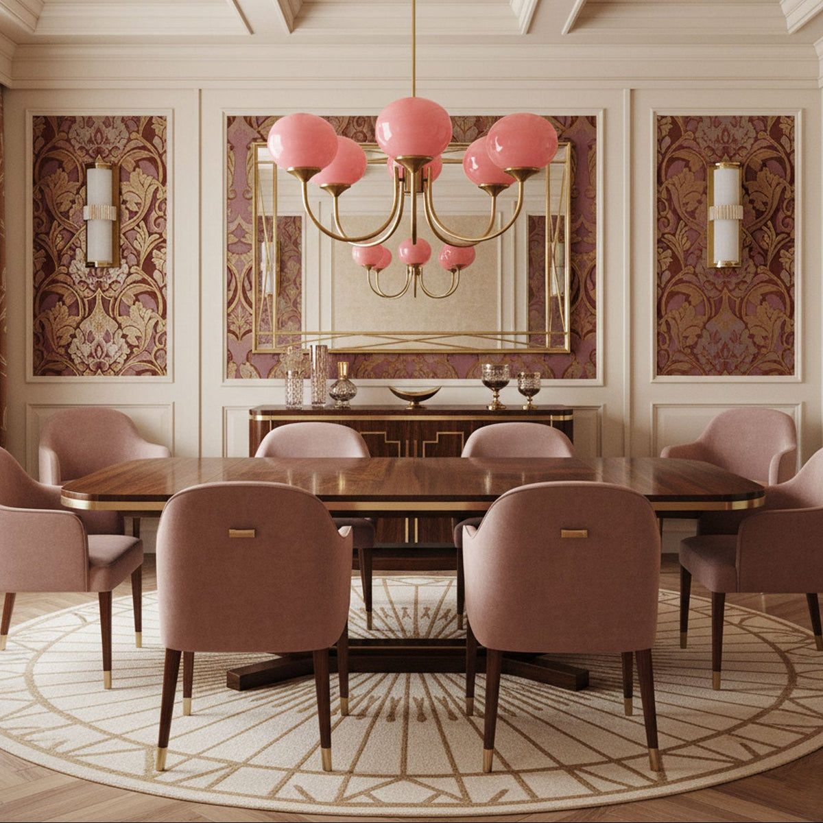 Orb Pendant Light with Adjustable Height Metal Frame and Spherical Shades for Kitchen Island Dining Living Room Bedroom E27 Socket Pink Whit