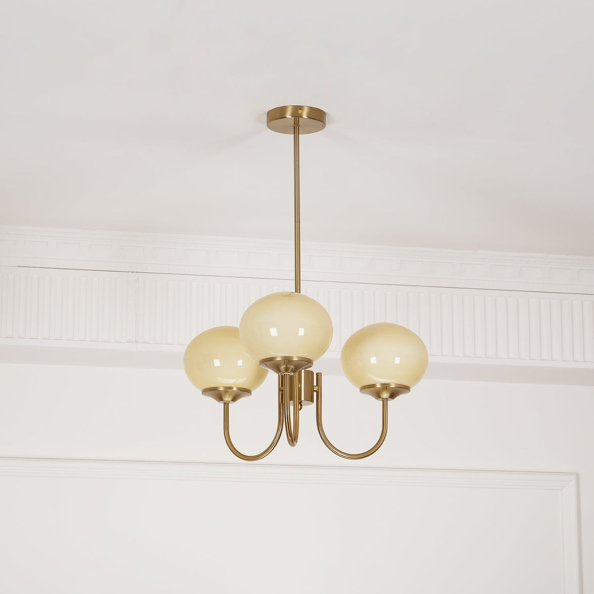 Multi-Head Pendant Chandelier with Colored Glass Shades 18-26 in Metallic Finish for Dining Room Bedroom Kitchen Island Overhead Lighting E2