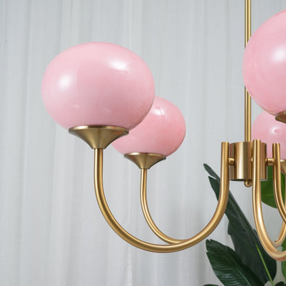 Multi-Globe Suspended Fixture Iron & Tinted Glass Shades E27 Socket for Kitchen Island Dining Area Living Space Bedroom Overhead Illuminatio