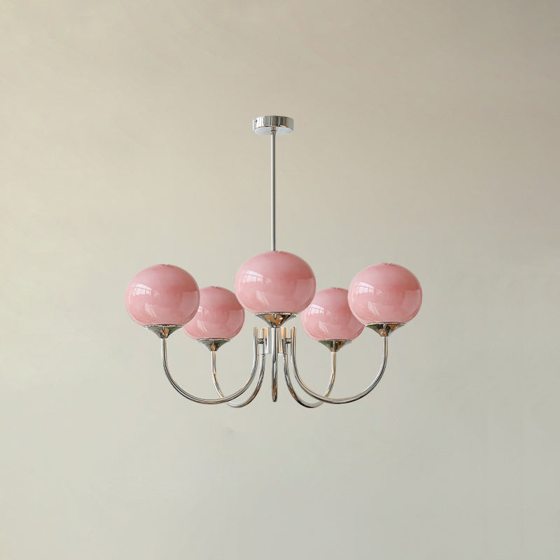 Multi-Globe Suspended Fixture Iron & Tinted Glass Shades E27 Socket for Kitchen Island Dining Area Living Space Bedroom Overhead Illuminatio