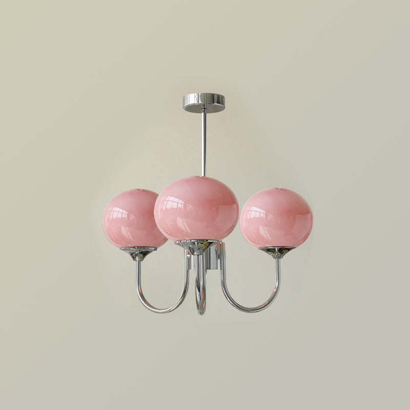 Multi-Globe Suspended Fixture Iron & Tinted Glass Shades E27 Socket for Kitchen Island Dining Area Living Space Bedroom Overhead Illuminatio