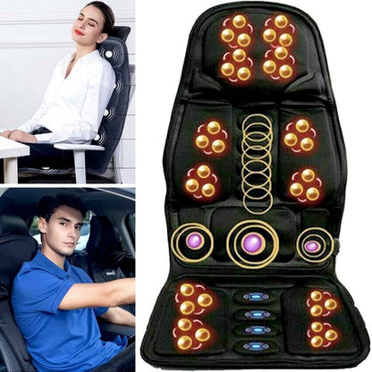Coussin de siège massant chauffant, 8 programmes, thérapie par rouleaux de pétrissage Shiatsu pour chaise de bureau, siège auto, fauteuil inclinable à la maison, dos complet, cou et lombaire