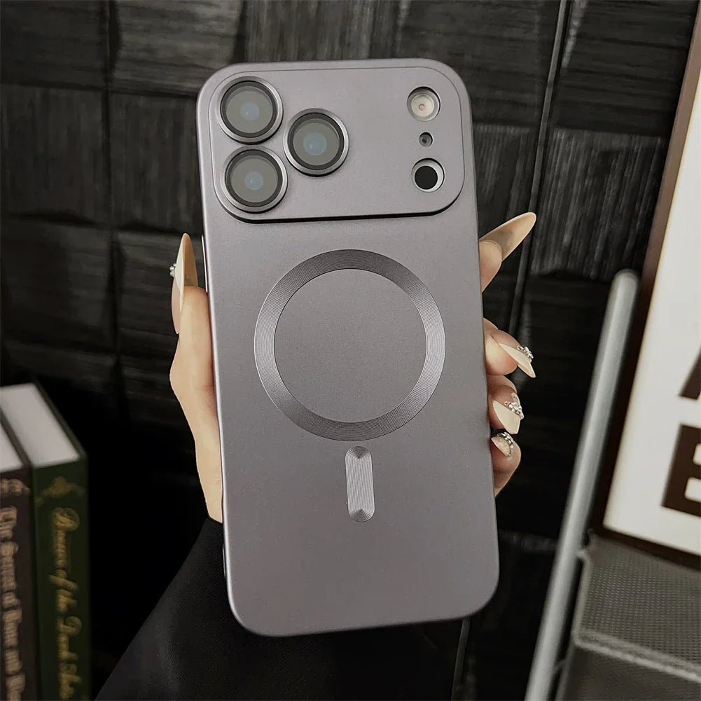 Silicone MagSafe iPhone Case with Camera Lens Protection – Soft Grip Anti-Fingerprint Cover for iPhone 14 15 16 17 Pro Max Air