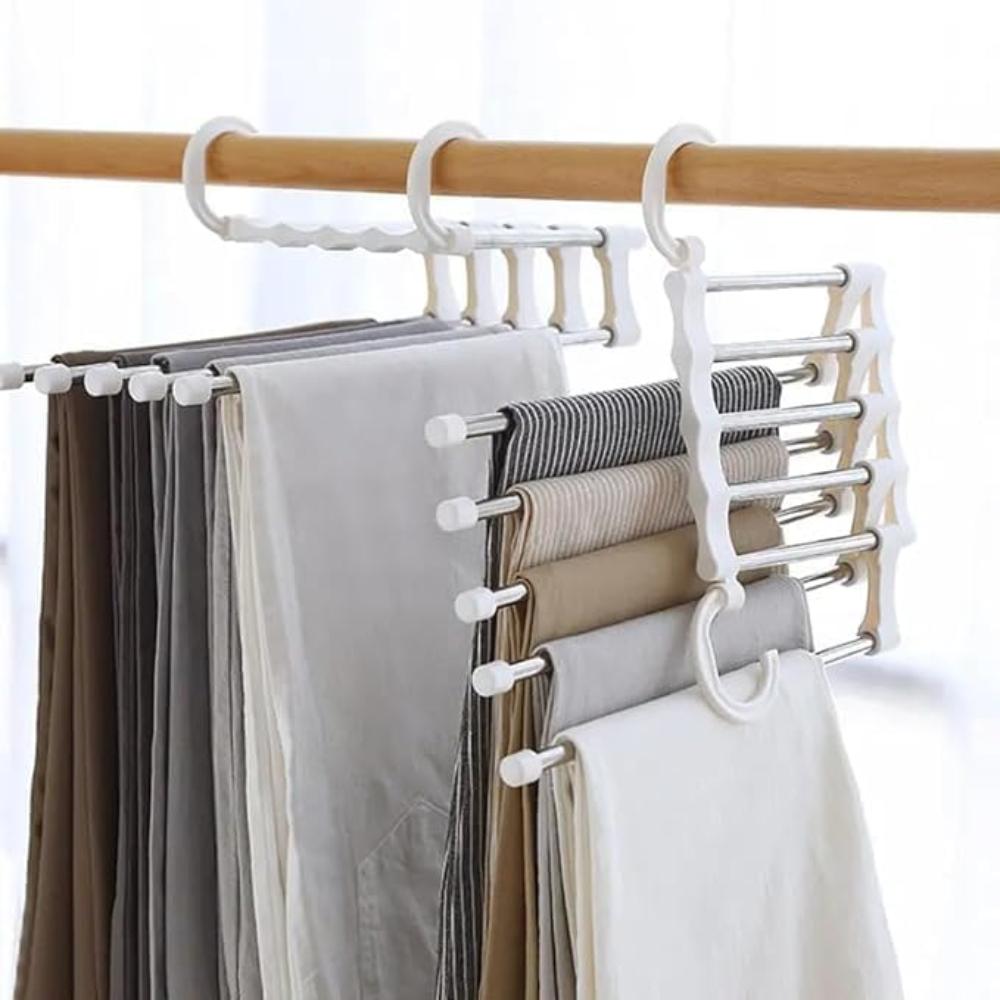Porte-pantalons Maven - Acier inoxydable, cintres gain de place pour pantalons