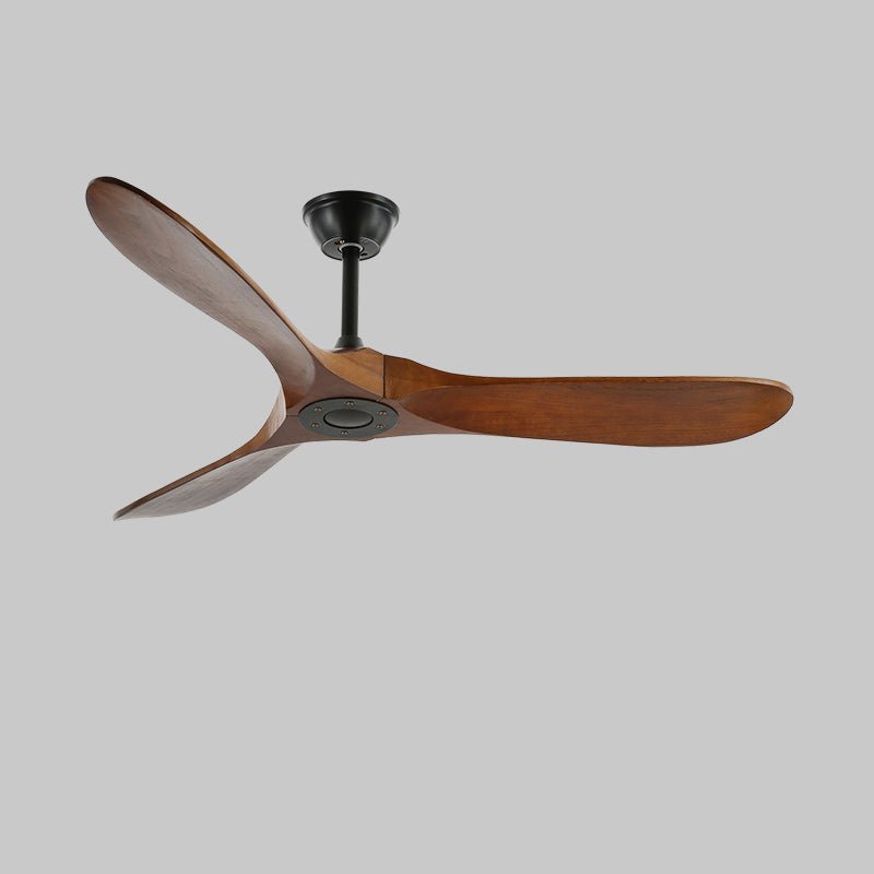 Wooden Blade Ceiling Fan with Remote Control 6 Speed Whisper-Quiet Motor Walnut Finish Adjustable Suspension for Living Room Bedroom Home Of