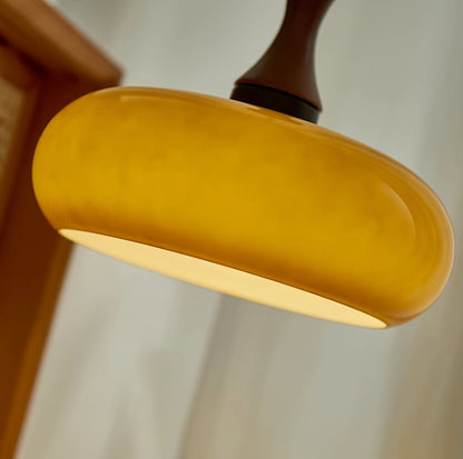 Glass Pendant Light for Kitchen Island & Dining Room — Adjustable Hanging Fixture with Warm Amber Shade, 11 Inch Wide, Dimmable Modern Farmh