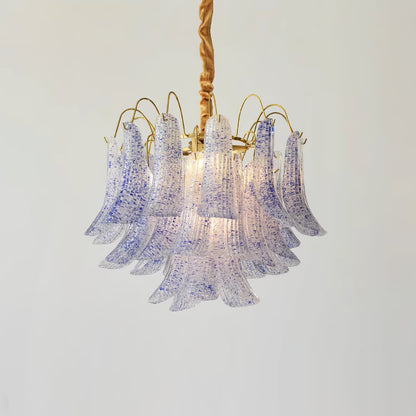 Hand-Blown Art Glass Chandelier Multi-Bulb Pendant Light Fixture Vibrant Colors Dining Room Living Room Statement Lighting 20-24 inch Diamet