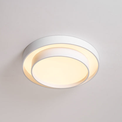 Flush Mount LED Ceiling Light Round Low-Profile Fixture Black White Gray 16 20 24 Inch Diameter for Bedroom Hall Kitchen Foyer