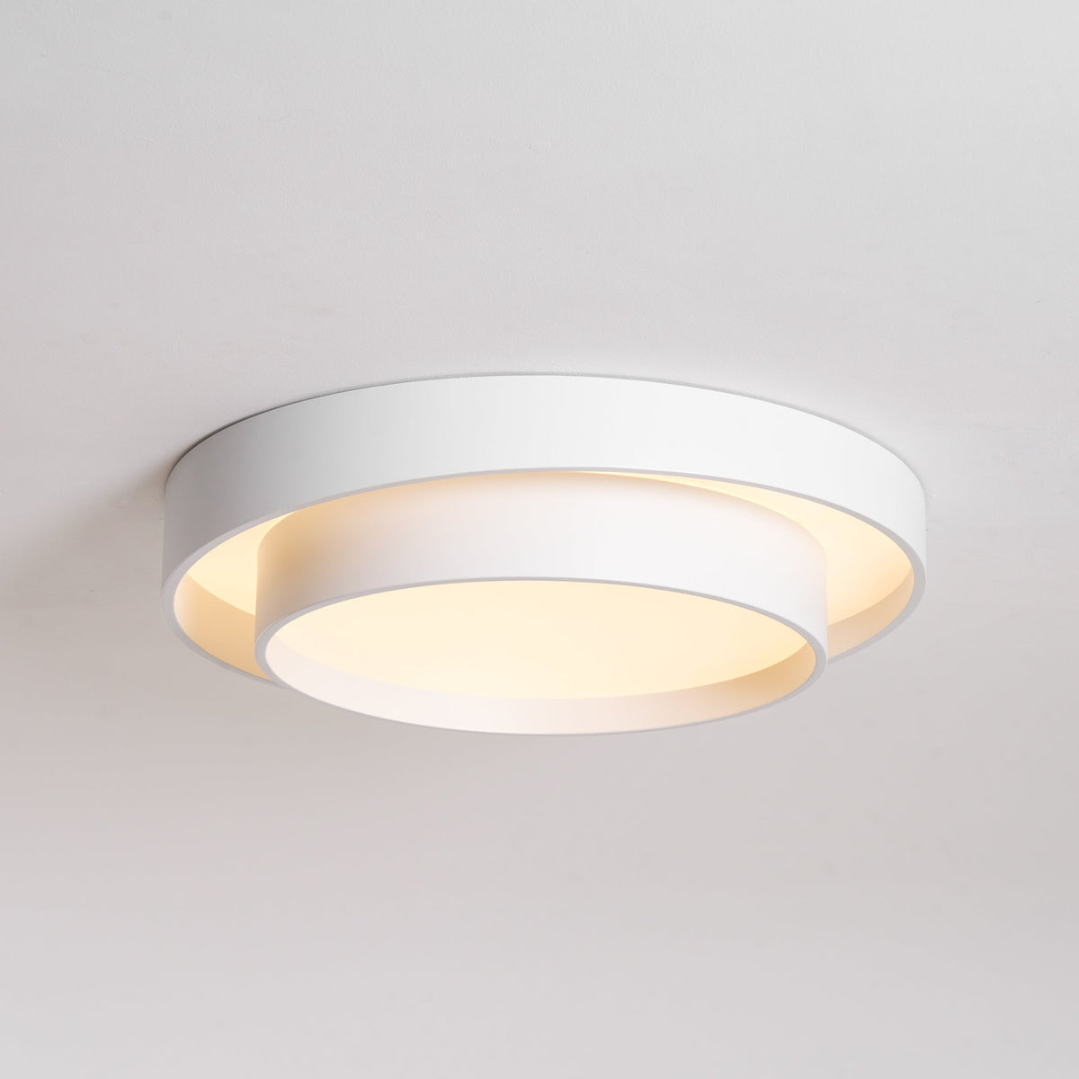 Flush Mount LED Ceiling Light Round Low-Profile Fixture Black White Gray 16 20 24 Inch Diameter for Bedroom Hall Kitchen Foyer
