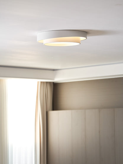Flush Mount LED Ceiling Light Round Low-Profile Fixture Black White Gray 16 20 24 Inch Diameter for Bedroom Hall Kitchen Foyer