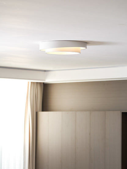 Flush Mount LED Ceiling Light Round Low-Profile Fixture Black White Gray 16 20 24 Inch Diameter for Bedroom Hall Kitchen Foyer
