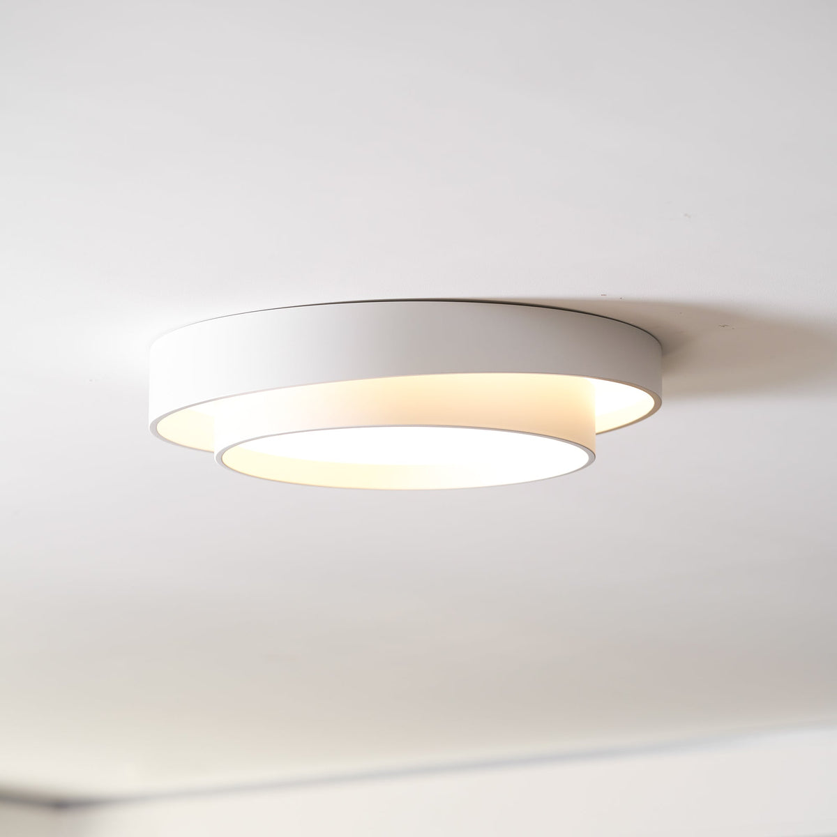 Flush Mount LED Ceiling Light Round Low-Profile Fixture Black White Gray 16 20 24 Inch Diameter for Bedroom Hall Kitchen Foyer