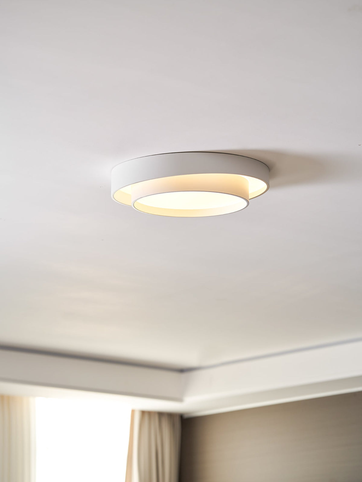 Flush Mount LED Ceiling Light Round Low-Profile Fixture Black White Gray 16 20 24 Inch Diameter for Bedroom Hall Kitchen Foyer