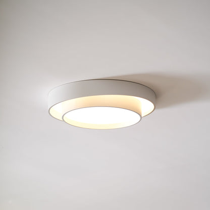 Flush Mount LED Ceiling Light Round Low-Profile Fixture Black White Gray 16 20 24 Inch Diameter for Bedroom Hall Kitchen Foyer
