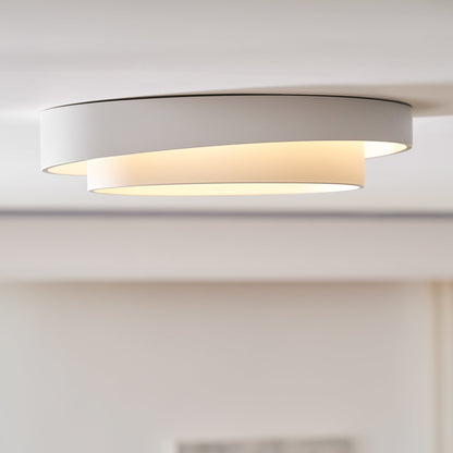 Round LED Flush Mount Light Fixture Metal White 16 20 24 Inch for Bedroom Living Room Office Modern Low Profile Overhead Lighting 3000K 4000