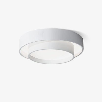 Round LED Flush Mount Light Fixture Metal White 16 20 24 Inch for Bedroom Living Room Office Modern Low Profile Overhead Lighting 3000K 4000