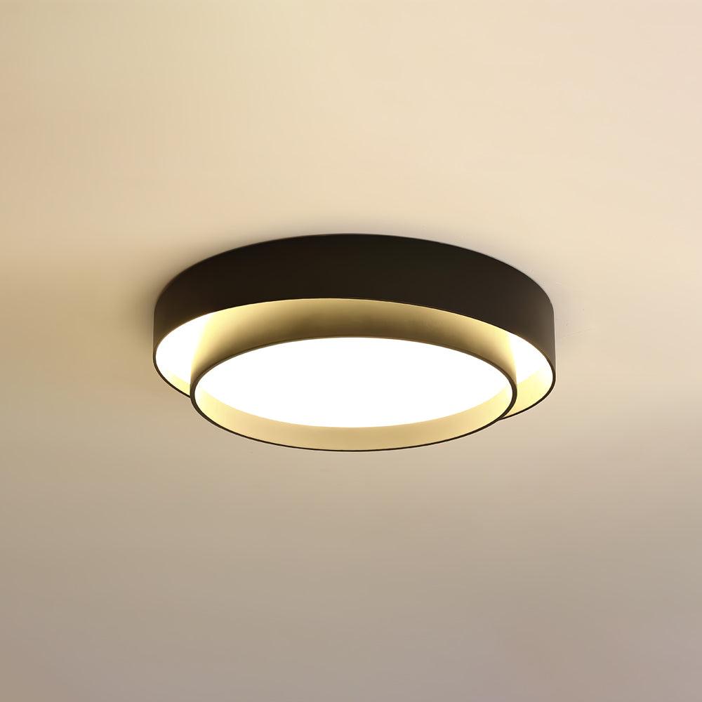 Round LED Flush Mount Light Fixture Metal White 16 20 24 Inch for Bedroom Living Room Office Modern Low Profile Overhead Lighting 3000K 4000