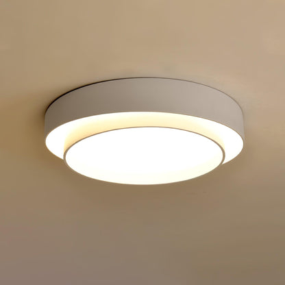 Flush Mount LED Ceiling Light Round Low-Profile Fixture Black White Gray 16 20 24 Inch Diameter for Bedroom Hall Kitchen Foyer