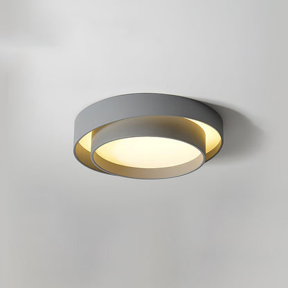Modern Layered Drum Flush Mount Ceiling Light with Integrated LED for Living Room & Bedroom