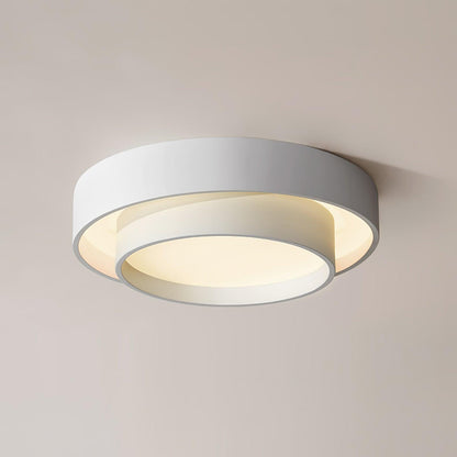 Modern Layered Drum Flush Mount Ceiling Light with Integrated LED for Living Room & Bedroom