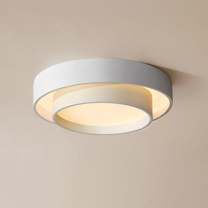 Modern Layered Drum Flush Mount Ceiling Light with Integrated LED for Living Room & Bedroom