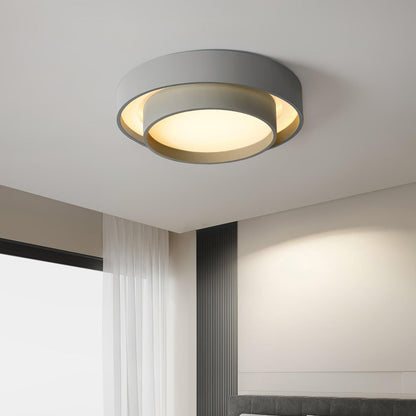Round LED Flush Mount Light Fixture Metal White 16 20 24 Inch for Bedroom Living Room Office Modern Low Profile Overhead Lighting 3000K 4000