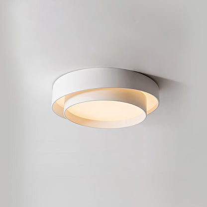 Flush Mount LED Ceiling Light Round Low-Profile Fixture Black White Gray 16 20 24 Inch Diameter for Bedroom Hall Kitchen Foyer
