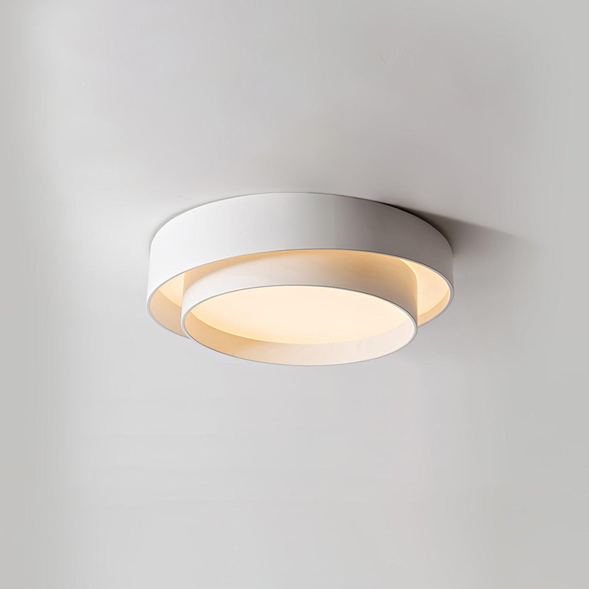 Round LED Flush Mount Light Fixture Metal White 16 20 24 Inch for Bedroom Living Room Office Modern Low Profile Overhead Lighting 3000K 4000