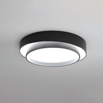 Flush Mount LED Ceiling Light Round Low-Profile Fixture Black White Gray 16 20 24 Inch Diameter for Bedroom Hall Kitchen Foyer