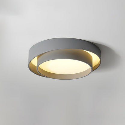 Round LED Flush Mount Light Fixture Metal White 16 20 24 Inch for Bedroom Living Room Office Modern Low Profile Overhead Lighting 3000K 4000