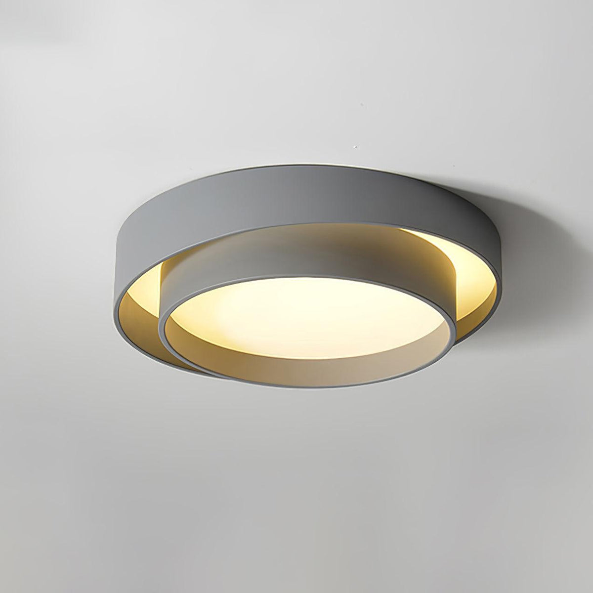 Round LED Flush Mount Light Fixture Metal White 16 20 24 Inch for Bedroom Living Room Office Modern Low Profile Overhead Lighting 3000K 4000