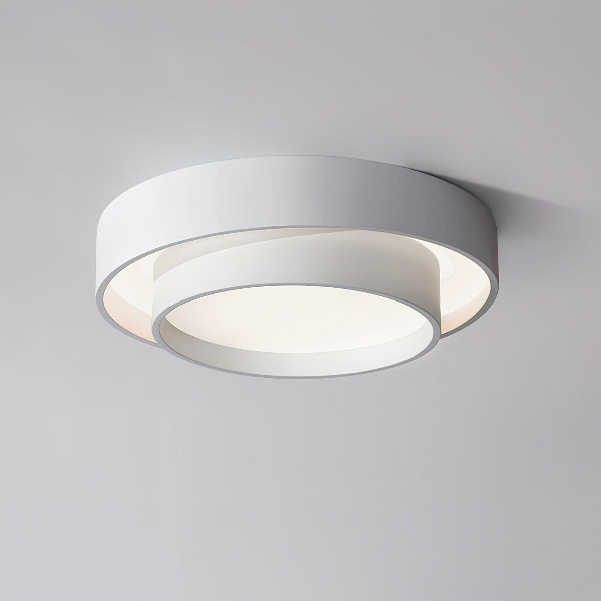 Round LED Flush Mount Light Fixture Metal White 16 20 24 Inch for Bedroom Living Room Office Modern Low Profile Overhead Lighting 3000K 4000