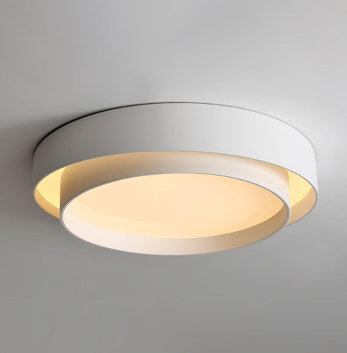 Flush Mount LED Ceiling Light Round Low-Profile Fixture Black White Gray 16 20 24 Inch Diameter for Bedroom Hall Kitchen Foyer