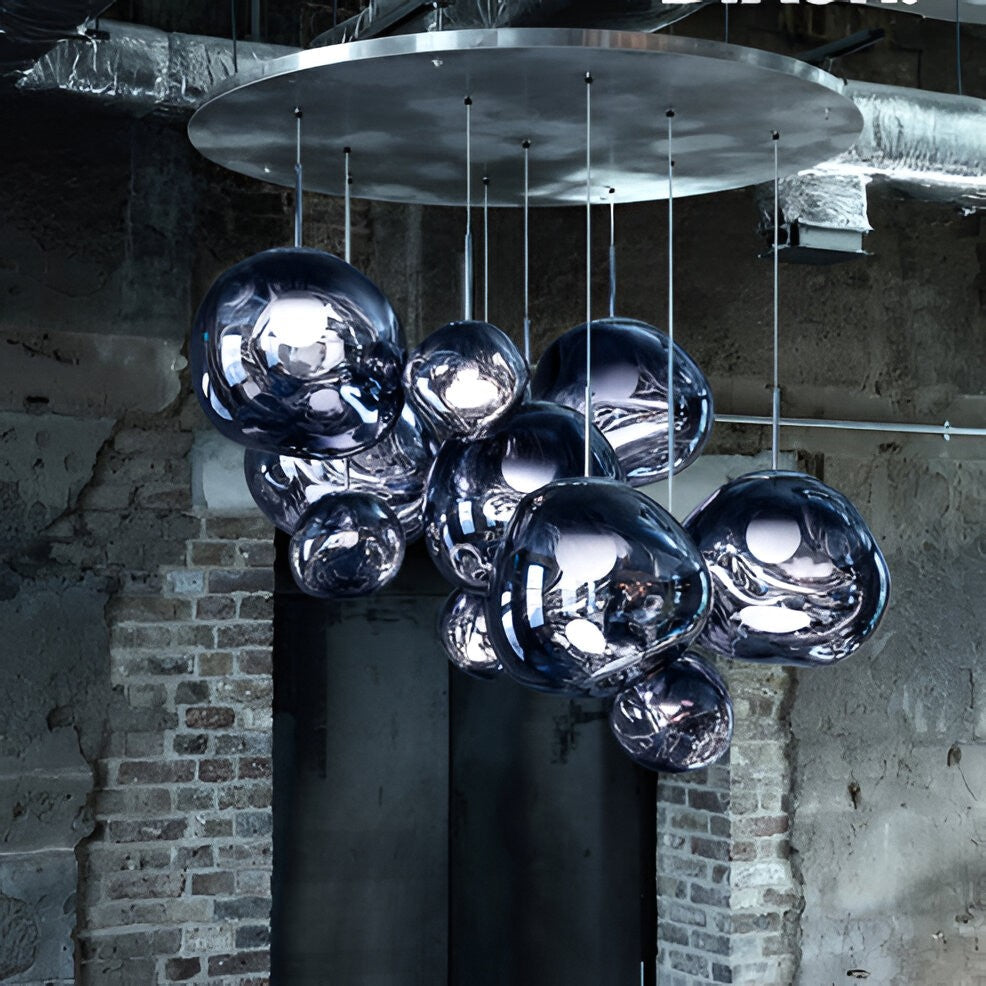 Suspension luminaire unique en verre soufflé