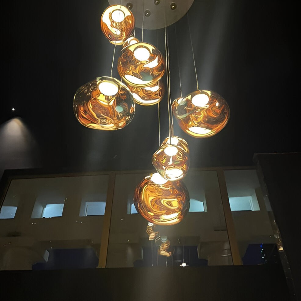Suspension luminaire unique en verre soufflé