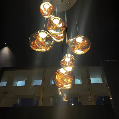 Suspension luminaire unique en verre soufflé