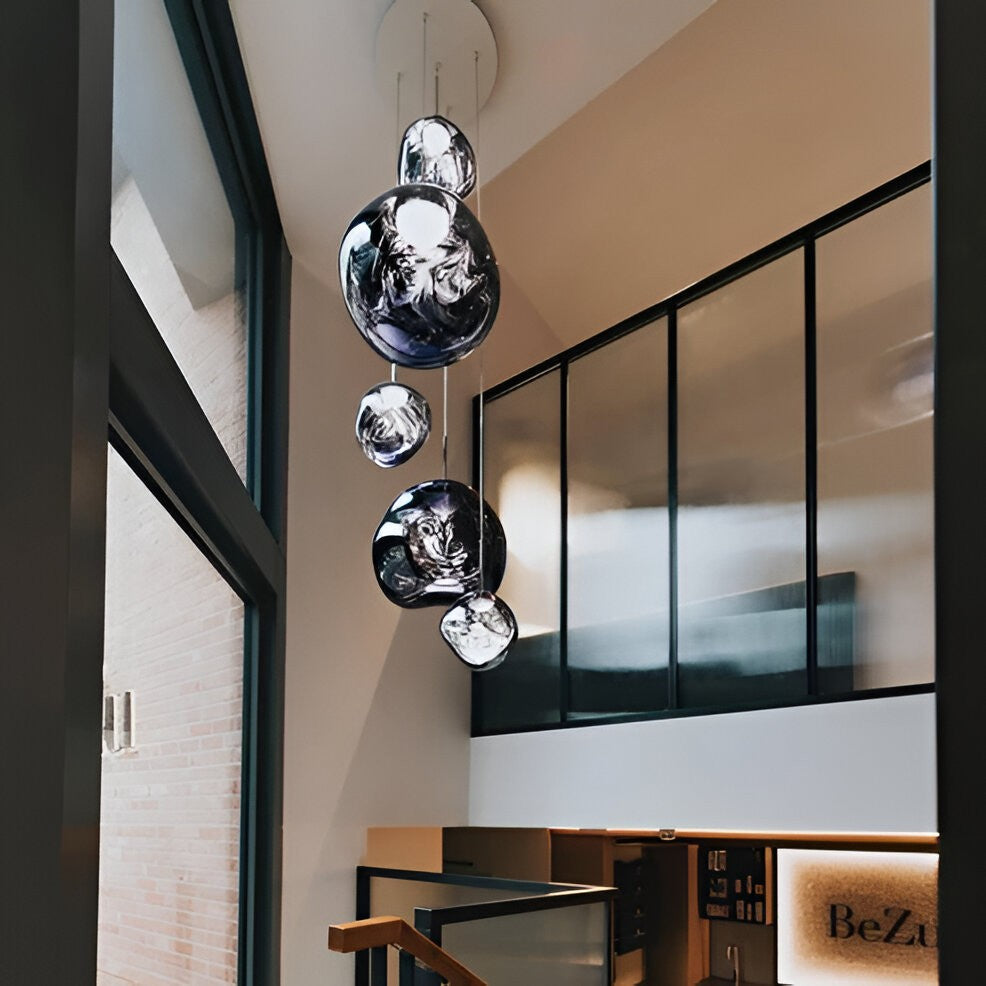 Suspension luminaire unique en verre soufflé