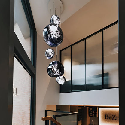 Suspension luminaire unique en verre soufflé