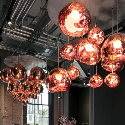 Suspension luminaire unique en verre soufflé