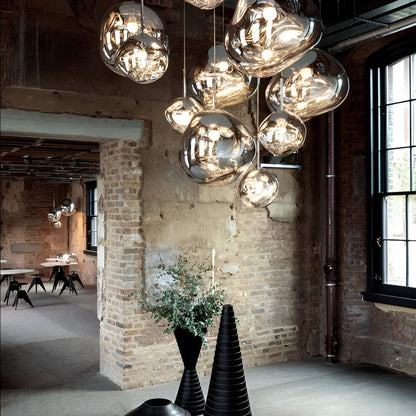 Suspension luminaire unique en verre soufflé