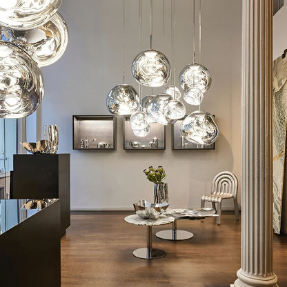 Suspension luminaire unique en verre soufflé